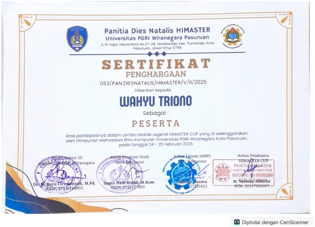 Sertifikat HIMA